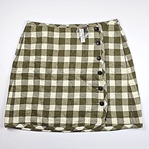 Madewell -1919 Quilted Flannel Mini Skirt in Gingham Check NWT size 6 - Picture 5 of 12
